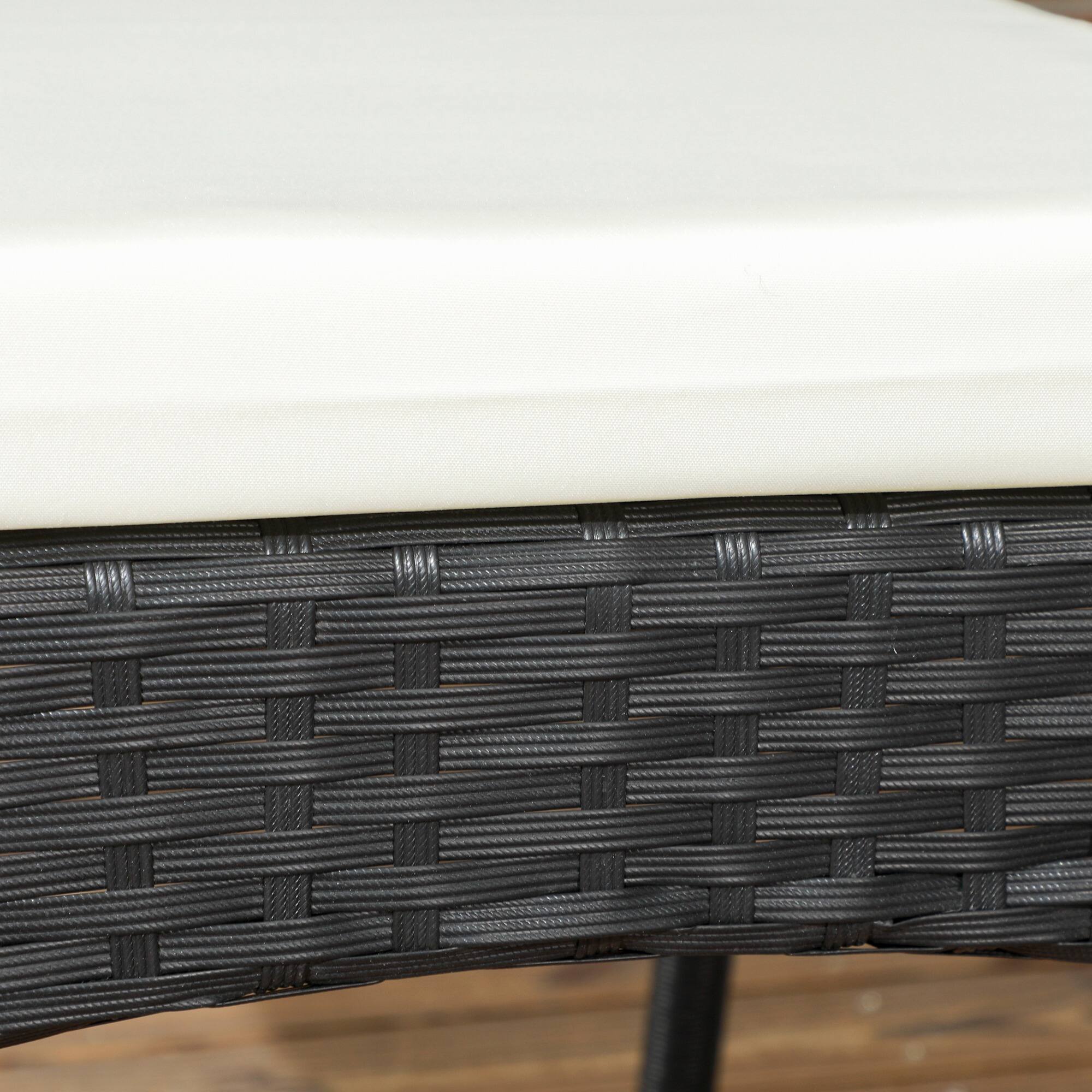 Alt View 7. Outsunny - Stackable PE Rattan Outdoor Dining Chairs with Cushions, Set of 2 Patio Wicker Dining Chairs - Cream White.