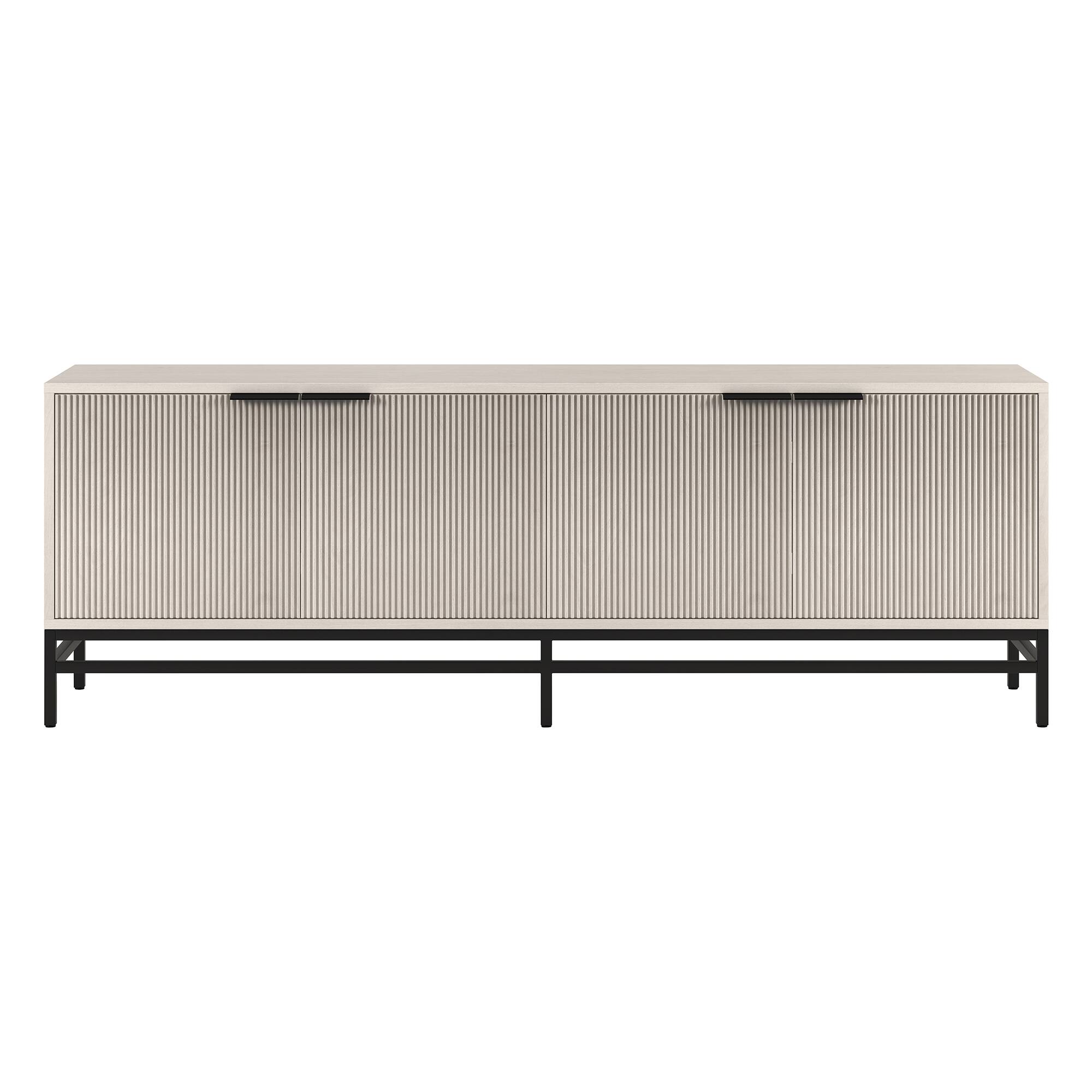 Angle. Hudson&Canal - Montello Rectangular Fluted TV Stand for TV's up to 78" in Alder White - Alder White.