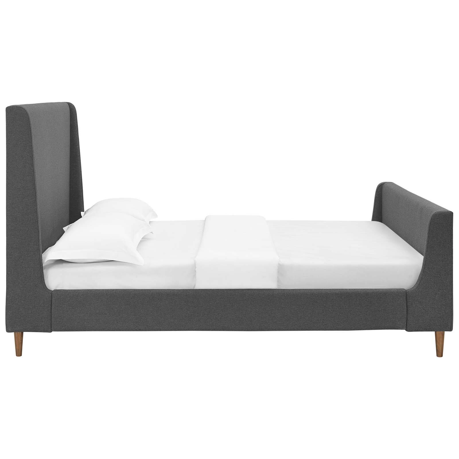 Back. Modway - Celine Channel Tufted Performance Velvet Twin Bed - Blue.
