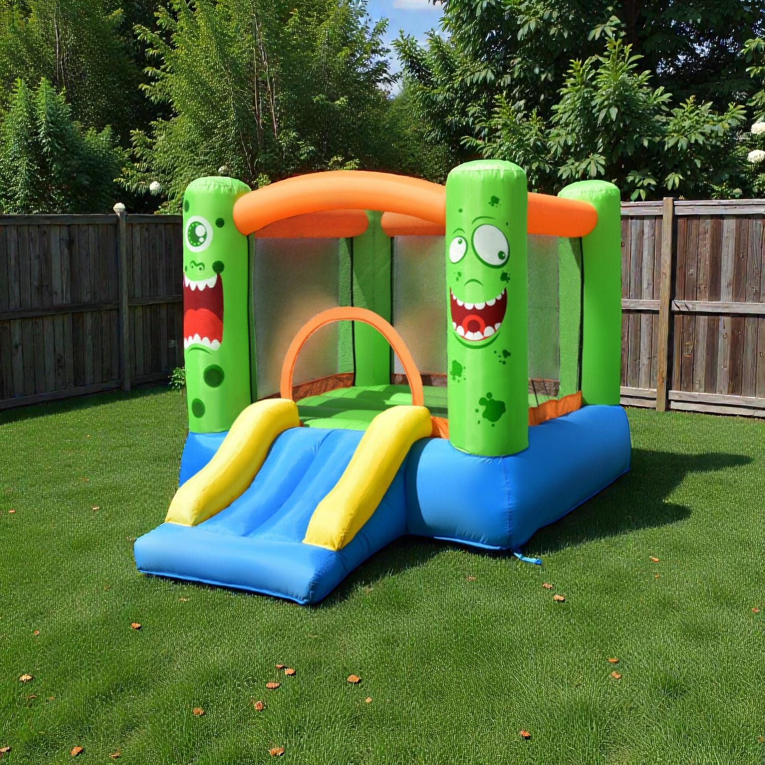 BreeBe - Inflatable Playhouse for Children with Jumper Feature – Blower-Free - Multicolor