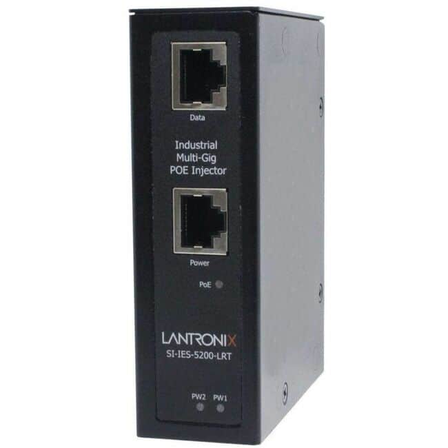 Lantronix - Transceiver/Media Converter - Network (RJ-45) - 1x PoE (RJ-45) Ports - 1x PoE+ (RJ-45) Ports - Ethernet - DIN - Unknown