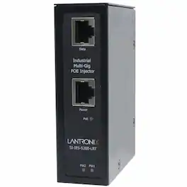 Lantronix - Transceiver/Media Converter - Network (RJ-45) - 1x PoE (RJ-45) Ports - 1x PoE+ (RJ-45) Ports - Ethernet - DIN - Unknown
