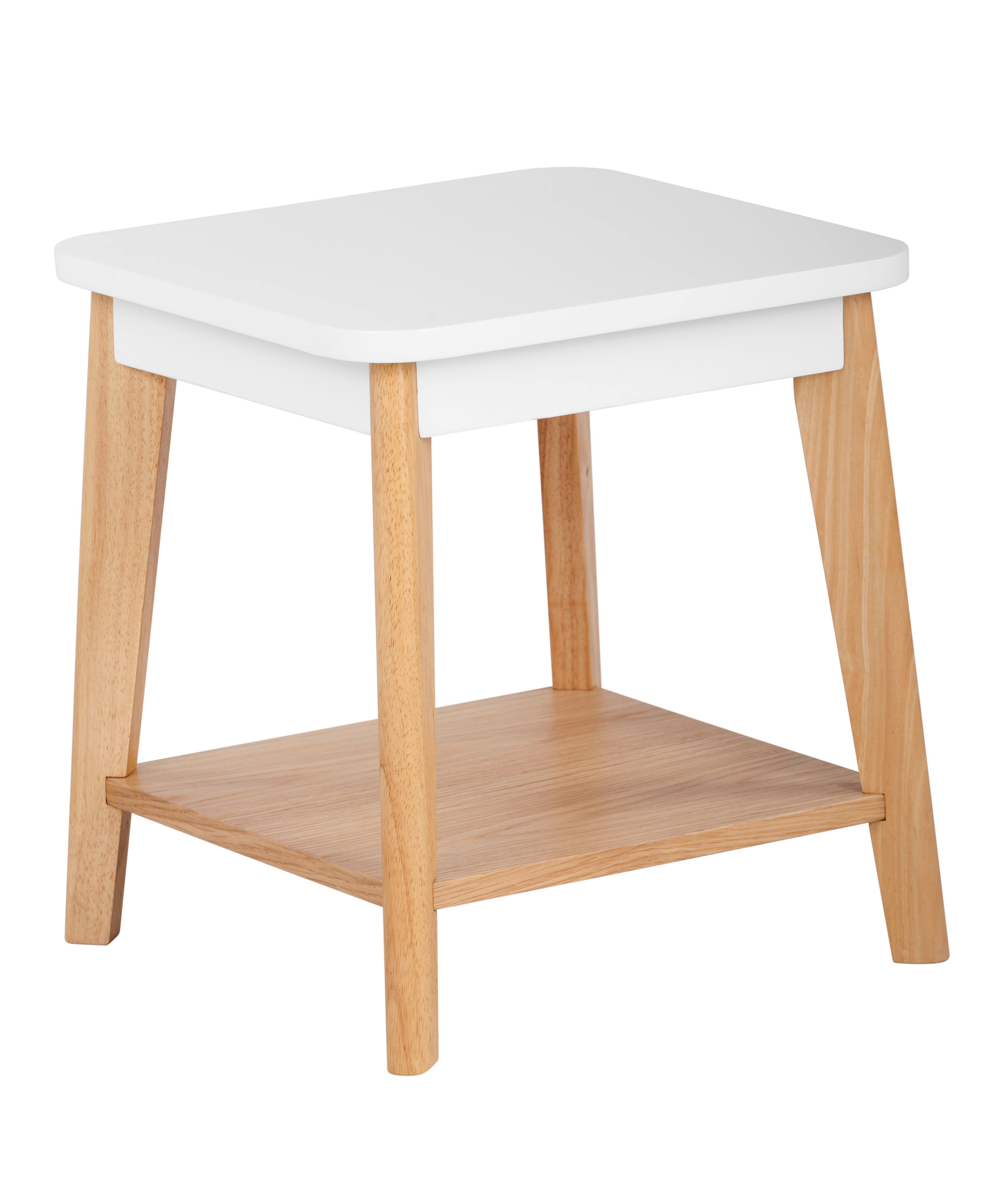 Back. Universal Expert - Universal Expert Remus Square Side Table, Oak and White - Oak and White.
