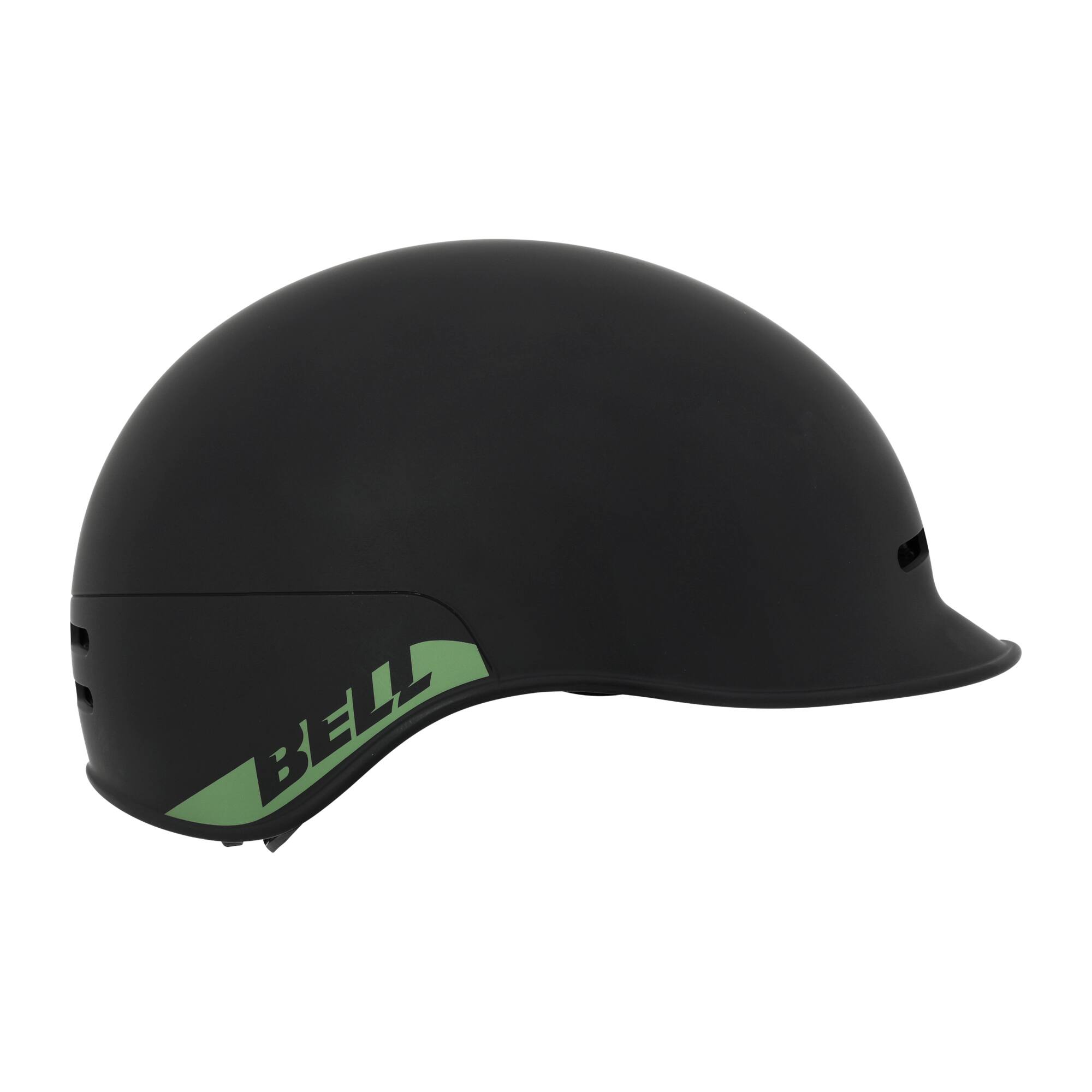 Angle. Bell - Huxley Helmet for Bike and Scooter - BLACK/GREEN.