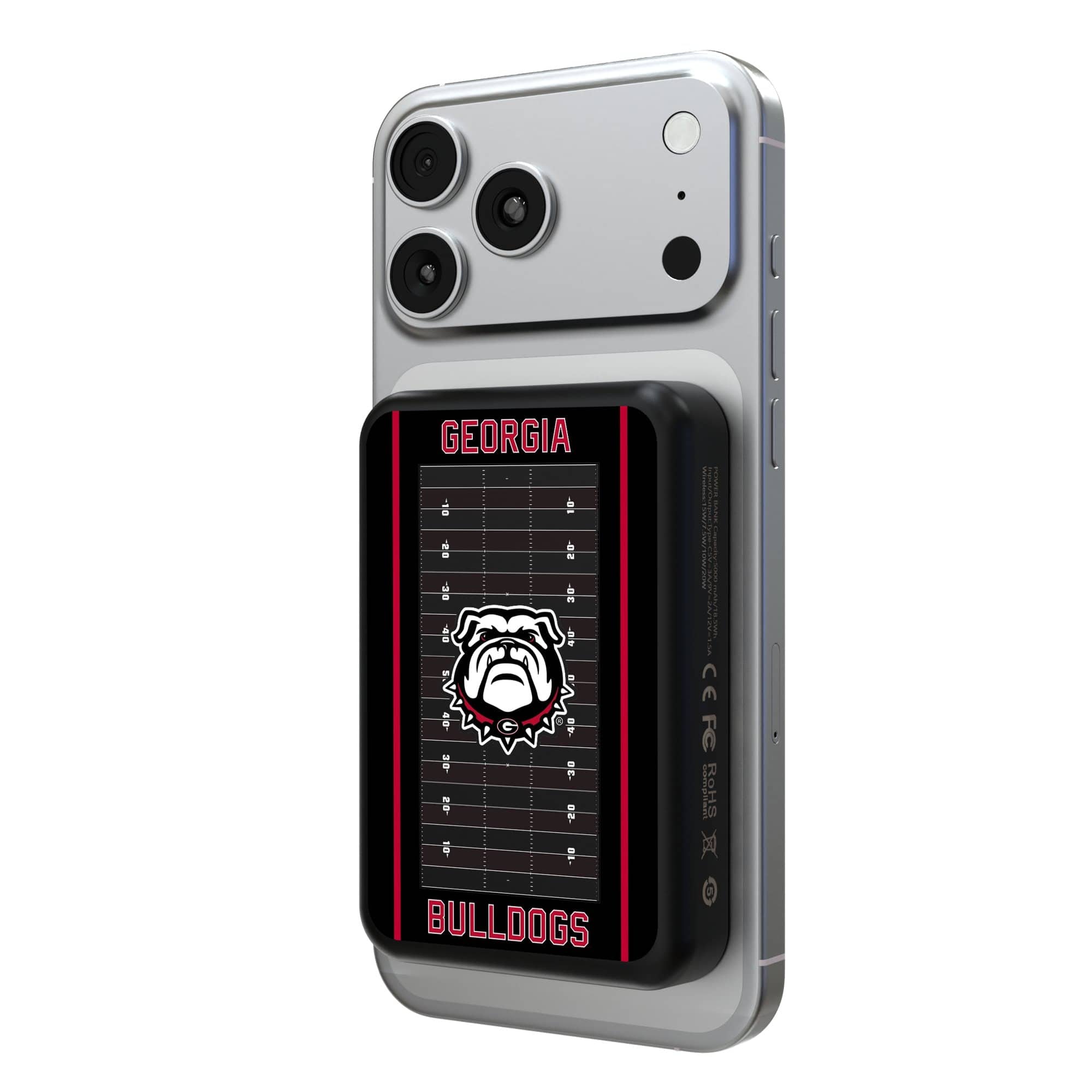 Keyscaper - Georgia Bulldogs Wireless Magnetic Power Bank - Black