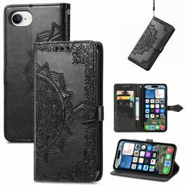 Dteck - Magnetic Wallet Case For Apple iPhone 17E/16E, Shockproof Card Slots Stand Flip Phone Protective Cover with Hand Strap - Black