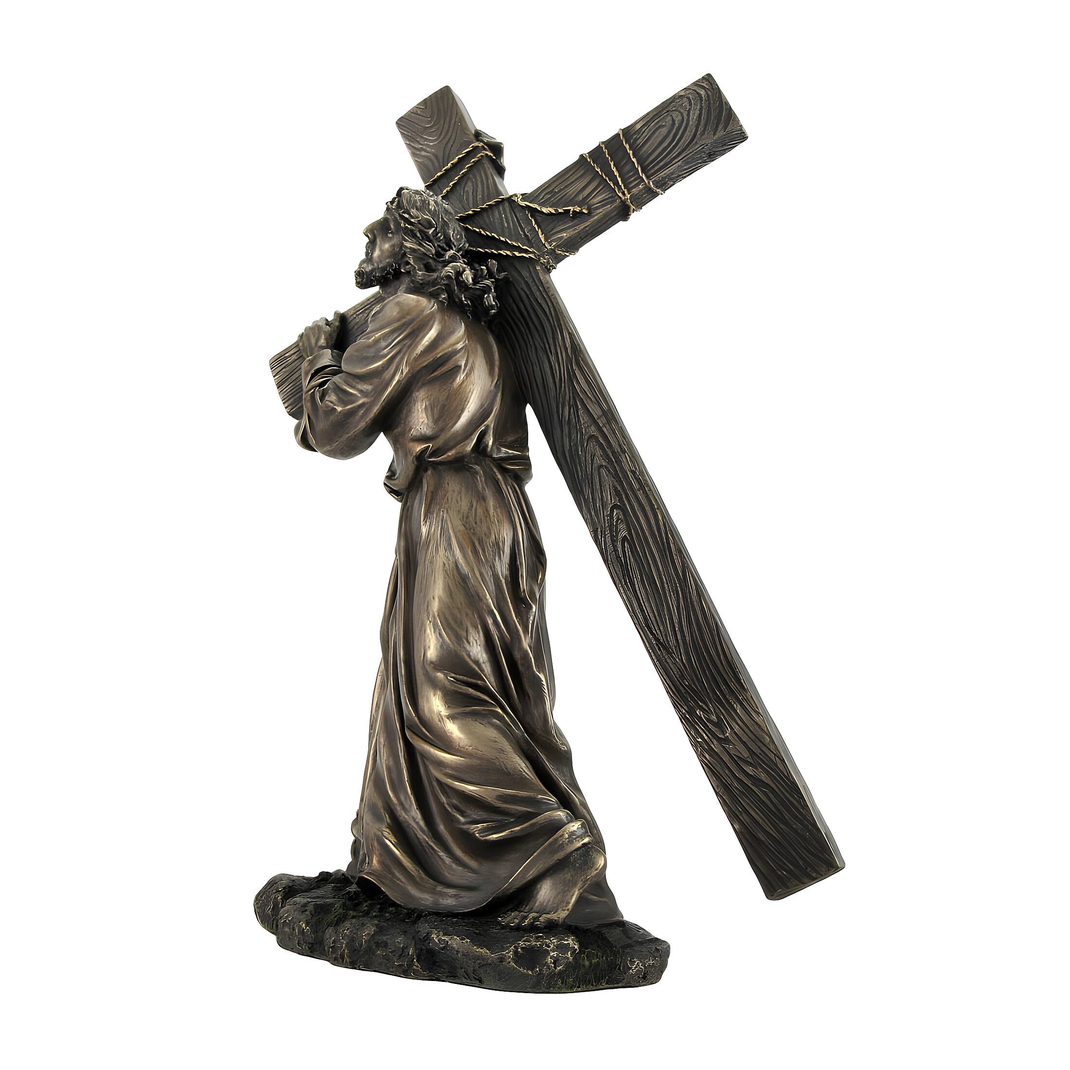 Alt View 1. Veronese Design - Bronzed Jesus on the Way to Calvary Statue - Bronze.