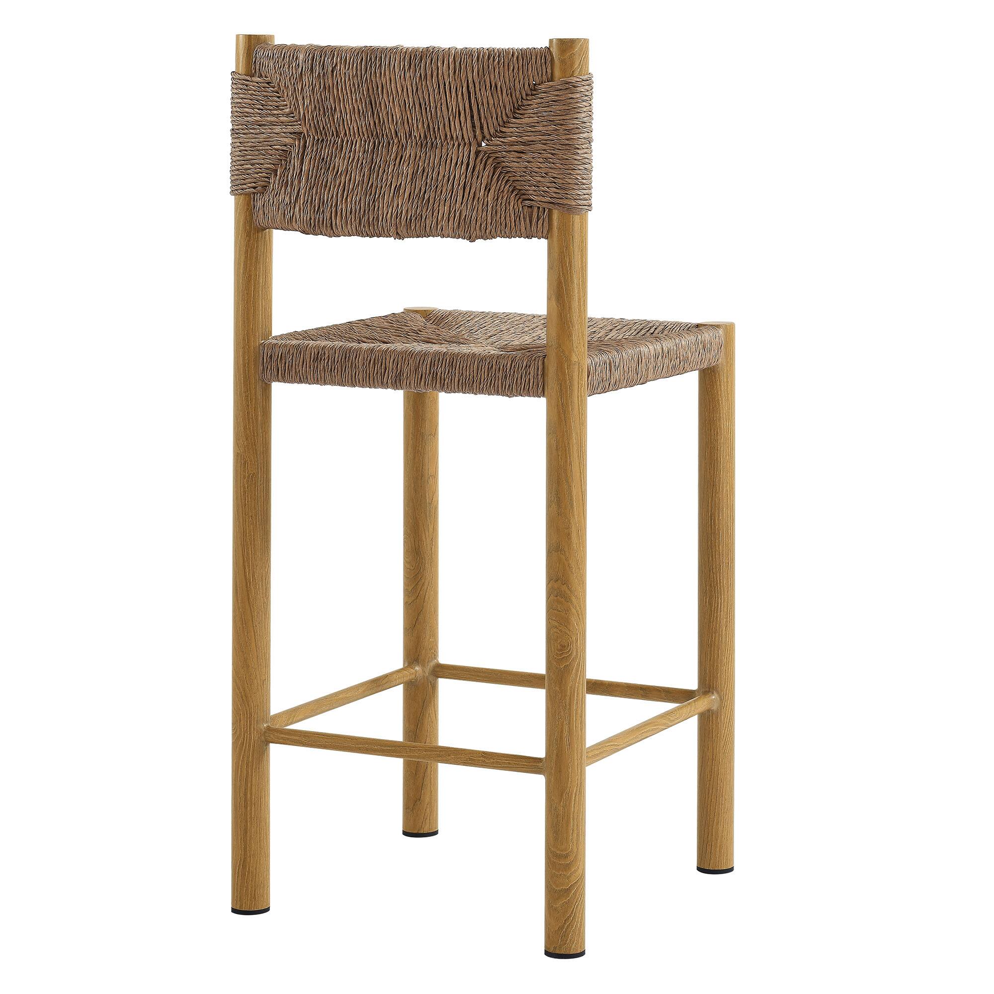 Alt View 5. Modway - Parkland Outdoor Patio Rattan and Aluminum Counter Stools Set of 2 by Modway - Natural.