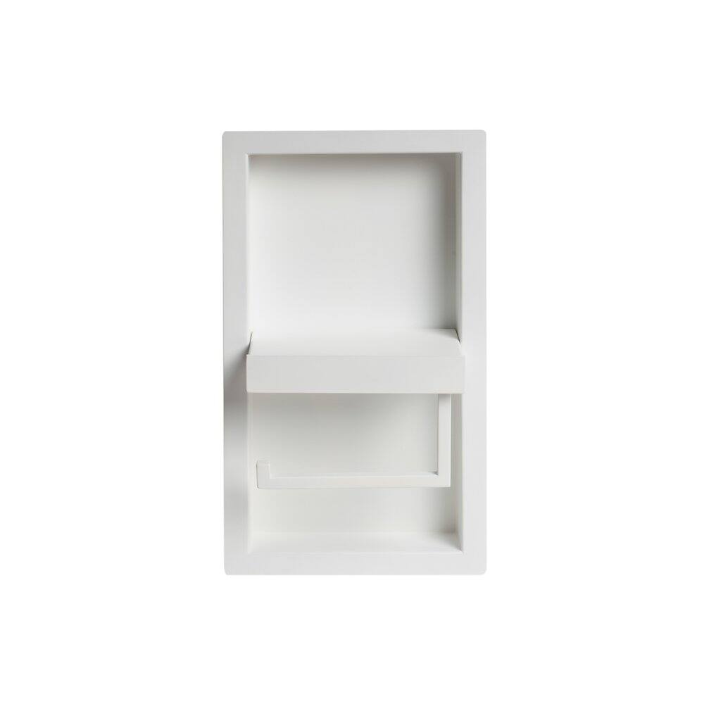 Alt View 1. Alfi - ALFI brand White Matte Stainless Steel Recessed Toilet Paper Holder Niche - Silver.