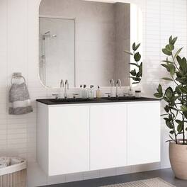 Modway - Bryn Wall-Mount Bathroom Vanity Basin Included - White Black