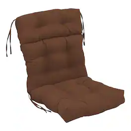 Blazing Needles - 20-inch by 42-inch Solid Twill Tufted Chair Cushion - Brown