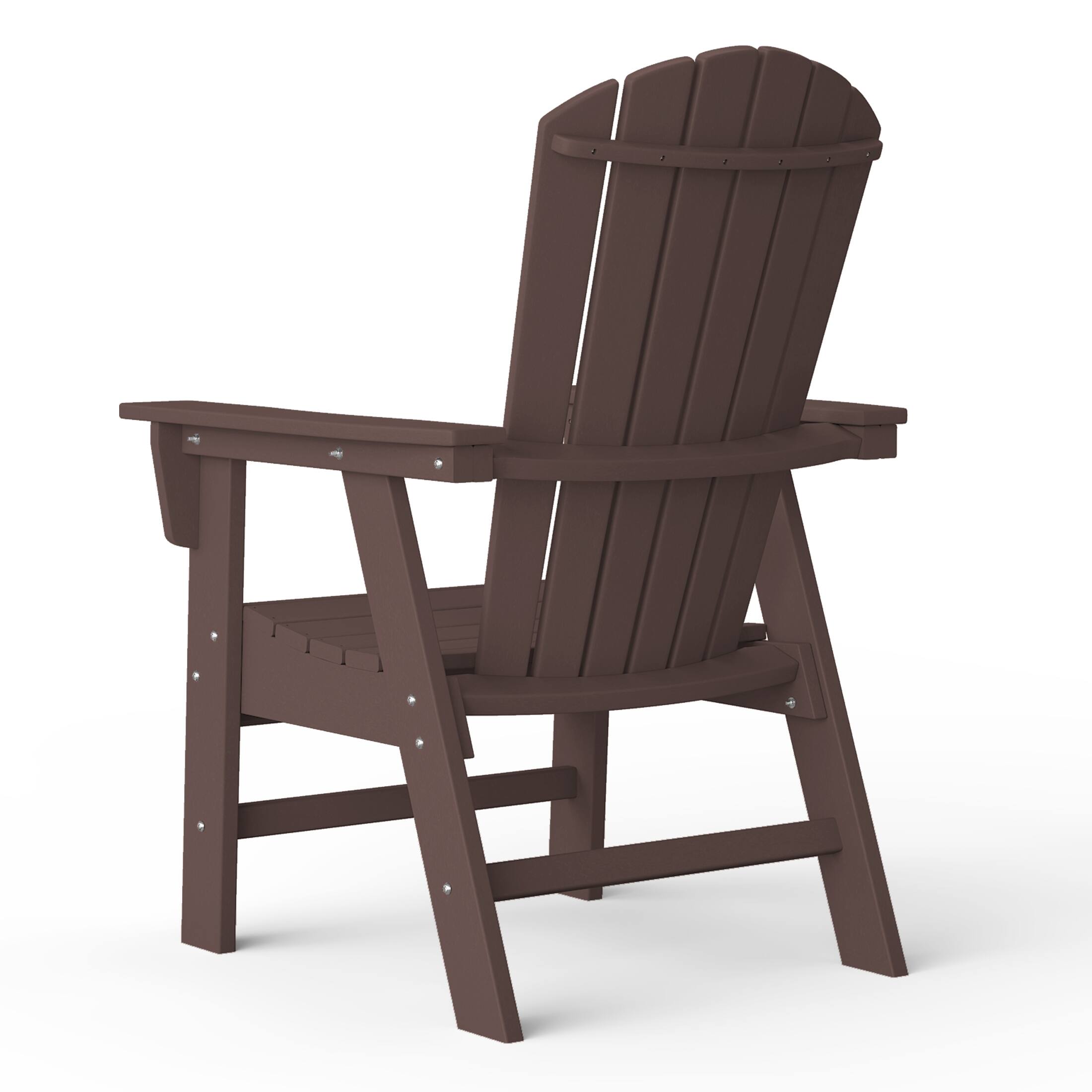 Alt View 2. WestinTrends - WestinTrends Dylan Outdoor Patio Shell-back Adirondack Dining Chair Weather Resistant - Dark Brown.