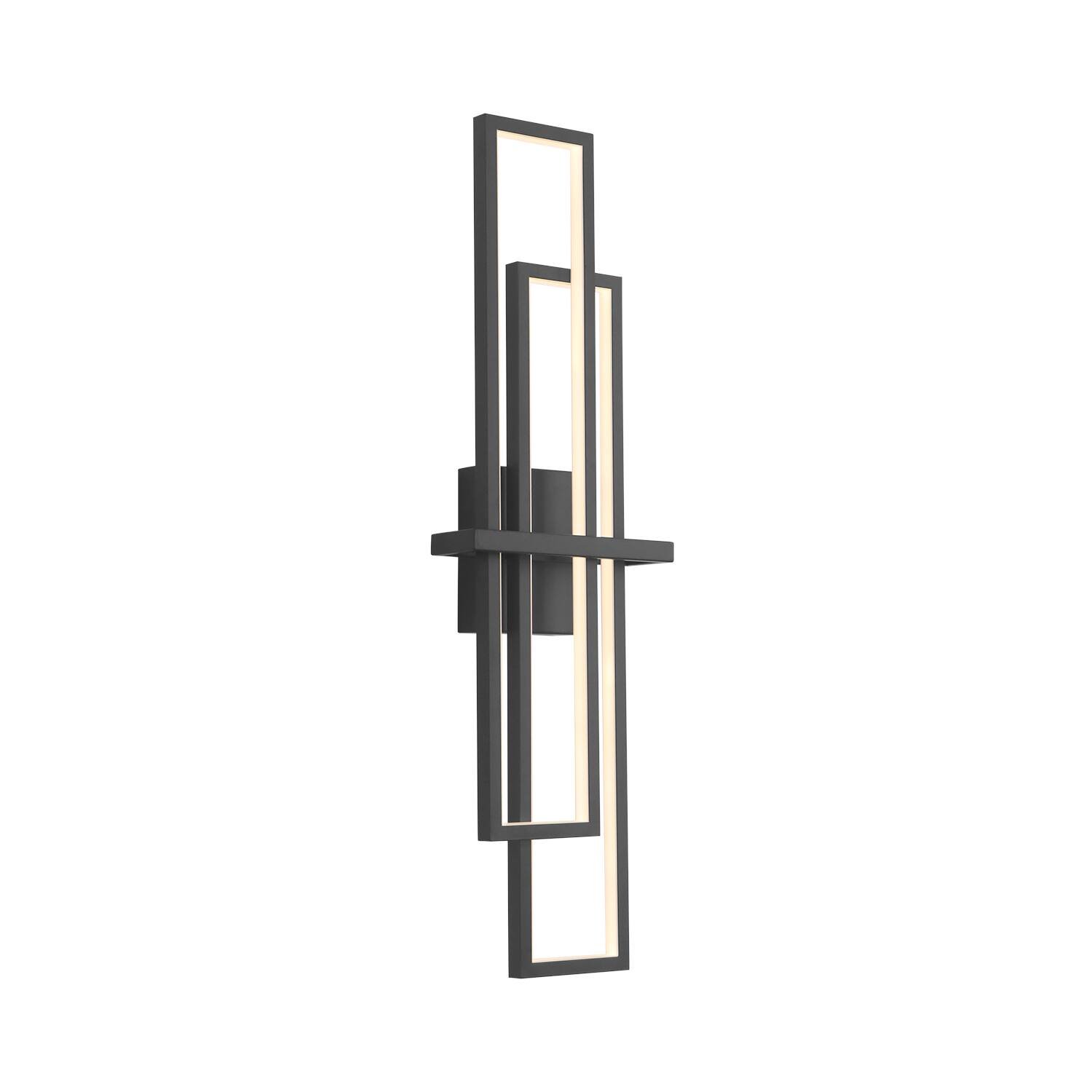 Front. Umeiluce - 32 Inch LED Flush-Mounted Wall Sconces Light Warm Light Switch Dimmable Hardwired - Matte Black.