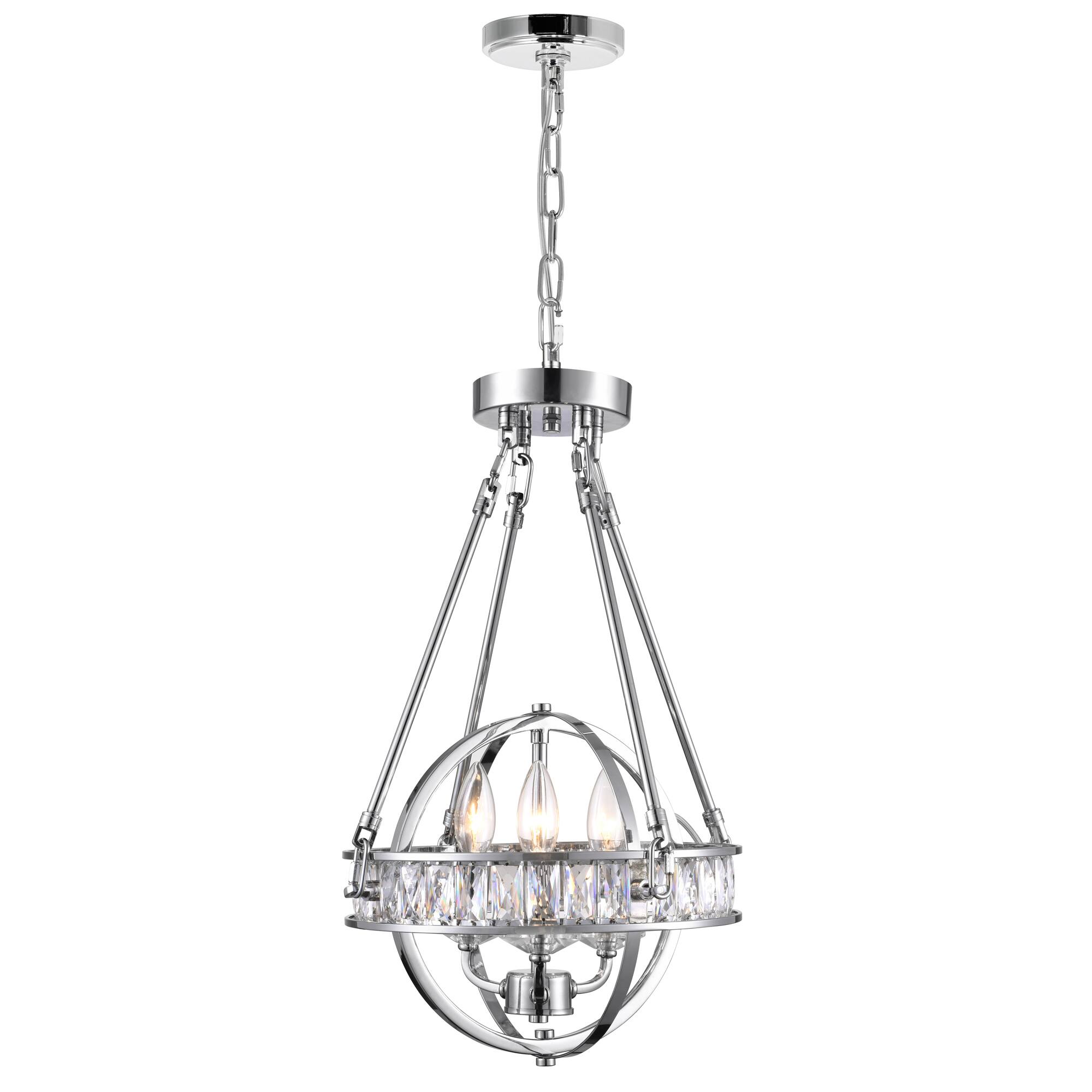 Left. CWI Lighting - Arkansas 3 Light Mini Chandelier With Chrome Finish - Chrome.
