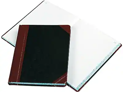 Front. Esselte - Boorum & Pease 21 Series Record Book, 8.13"W x 10.38"H, 150 Sheets/Book - Black.