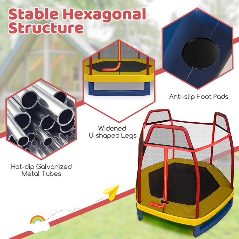Stable Hexagonal Structure  
Anti-slip Foot Pads  
Widened U-shaped Legs  
Hot-dip Galvanized Metal Tubes