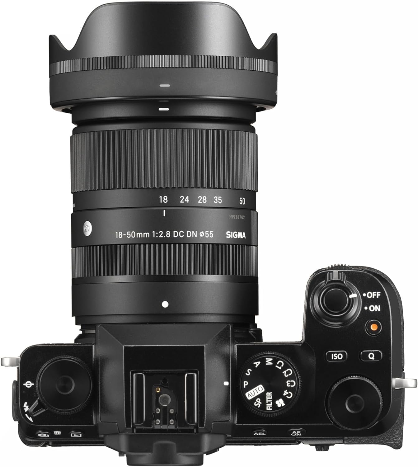 18 24 28 35 50  
99928202  
18-50mm 1:2.8 DC DN 55 SIGMA  
OFF ON  
A M  
C1 S C2 P C3 AUTO C4 SP FILTER  
ISO Q  
AEL AL