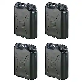 Scepter - 5 Gallon Heavy Duty Military Style HDPE Water Container, (4 Pack) - Black