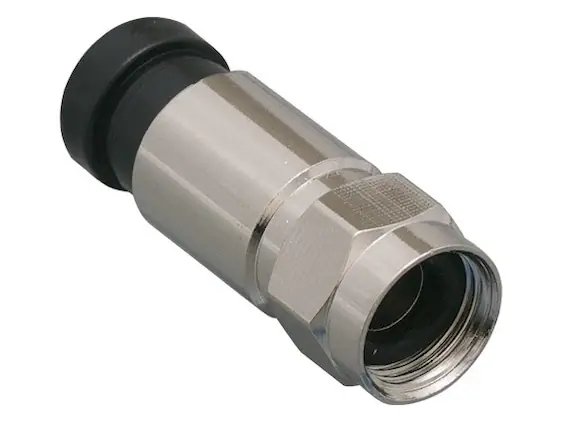 Front. Cable Leader - F-Type Compression Connector for RG6 Coaxial Cable, 75-Ohm - Silver.