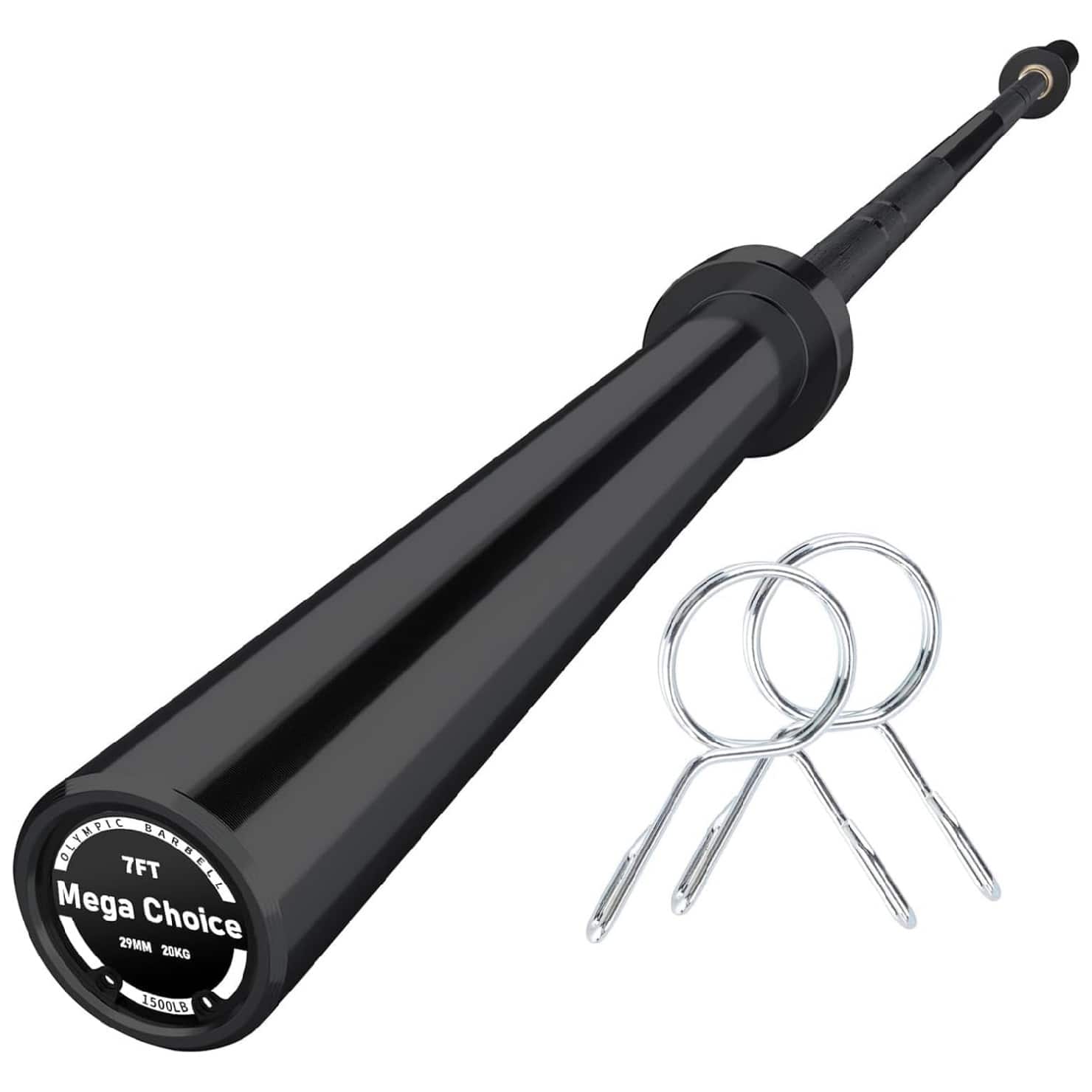 GARVEE - Powerlifting & Weightlifting Bar, 45LB Barbell, 1500LB Capacity for Bench Press - Black