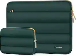 mosiso - Puffy Laptop Sleeve 15-15.6 inch for MacBook Pro 16, HP Dell ASUS Acer Toshiba Lenovo Notebook - Peacock Green