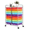Front. Costway - 20 Drawers Rolling Cart Storage Scrapbook Paper Studio Organizer - Multicolor.
