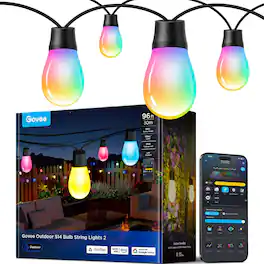 Govee - Smart Outdoor S14 Bulb String Lights 2 - Black