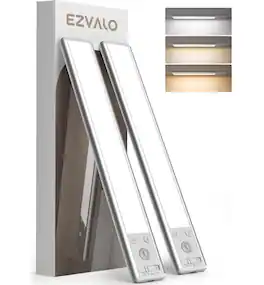 ACJPR - Under Cabinet Motion Sensor Light – Rechargeable, 3 Colors, 2-Pack