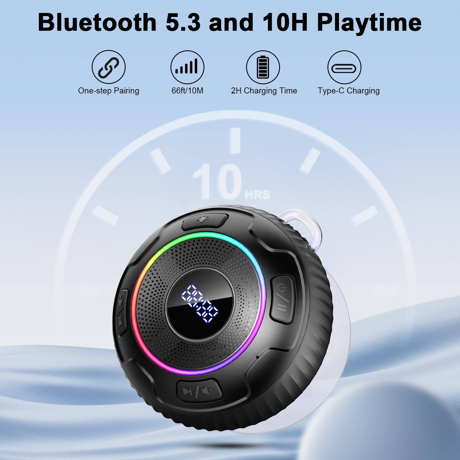Bluetooth 5.3 and 10H Playtime

- One-step Pairing
- 66ft/10M
- 2H Charging Time
- Type-C Charging

10 HRS
