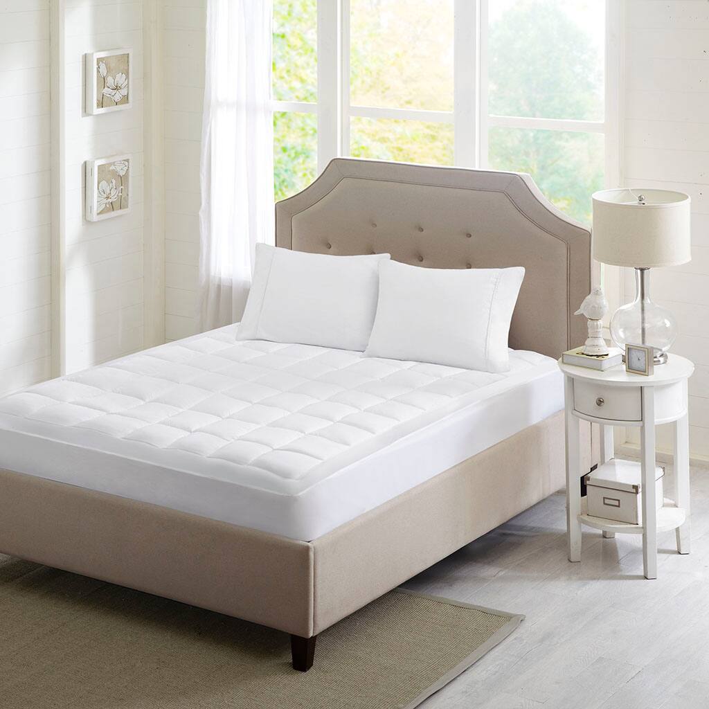 Front. TinyHomie - 3M Microfiber Mattress Pad - White.