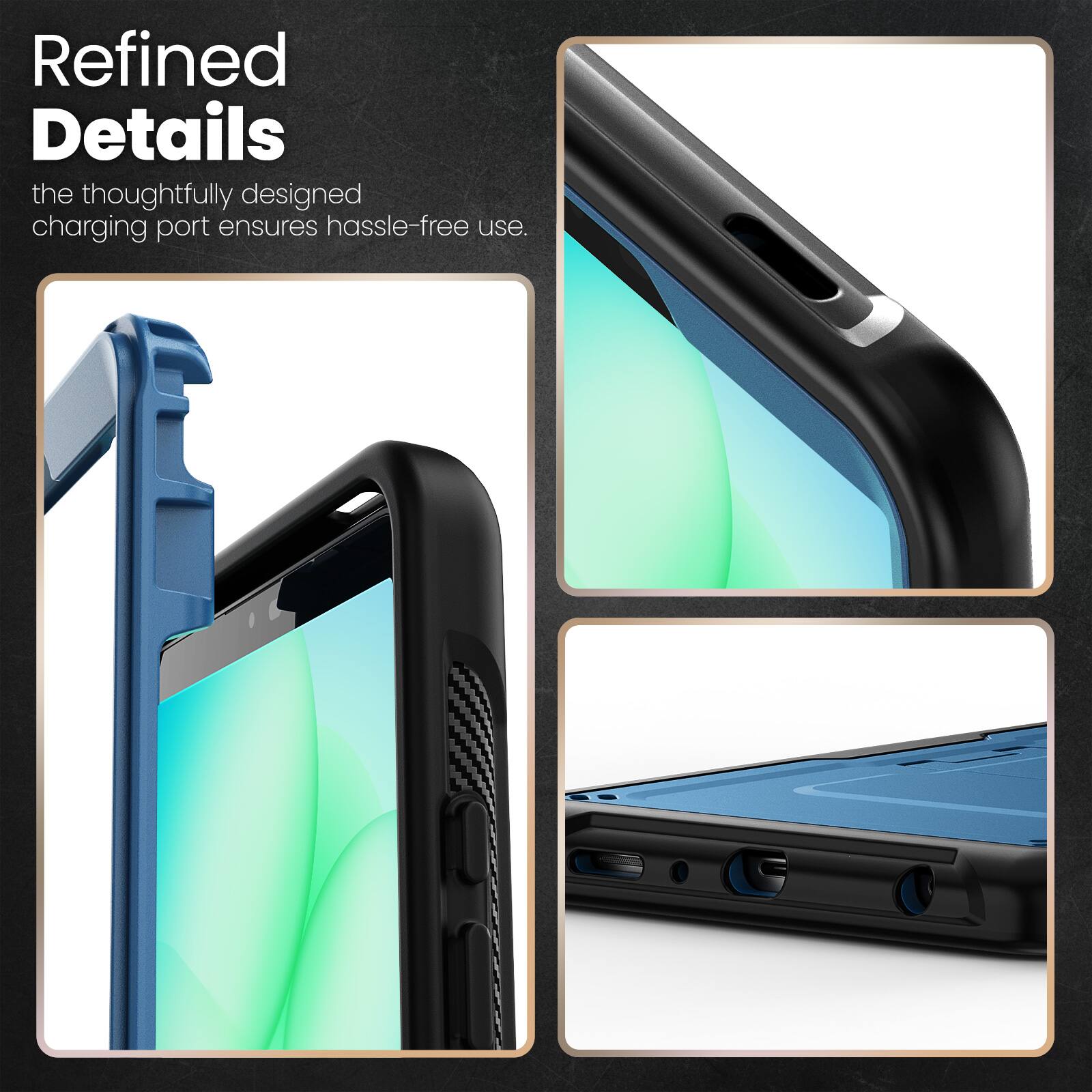 Refined Details  
the thoughtfully designed charging port ensures hassle-free use.