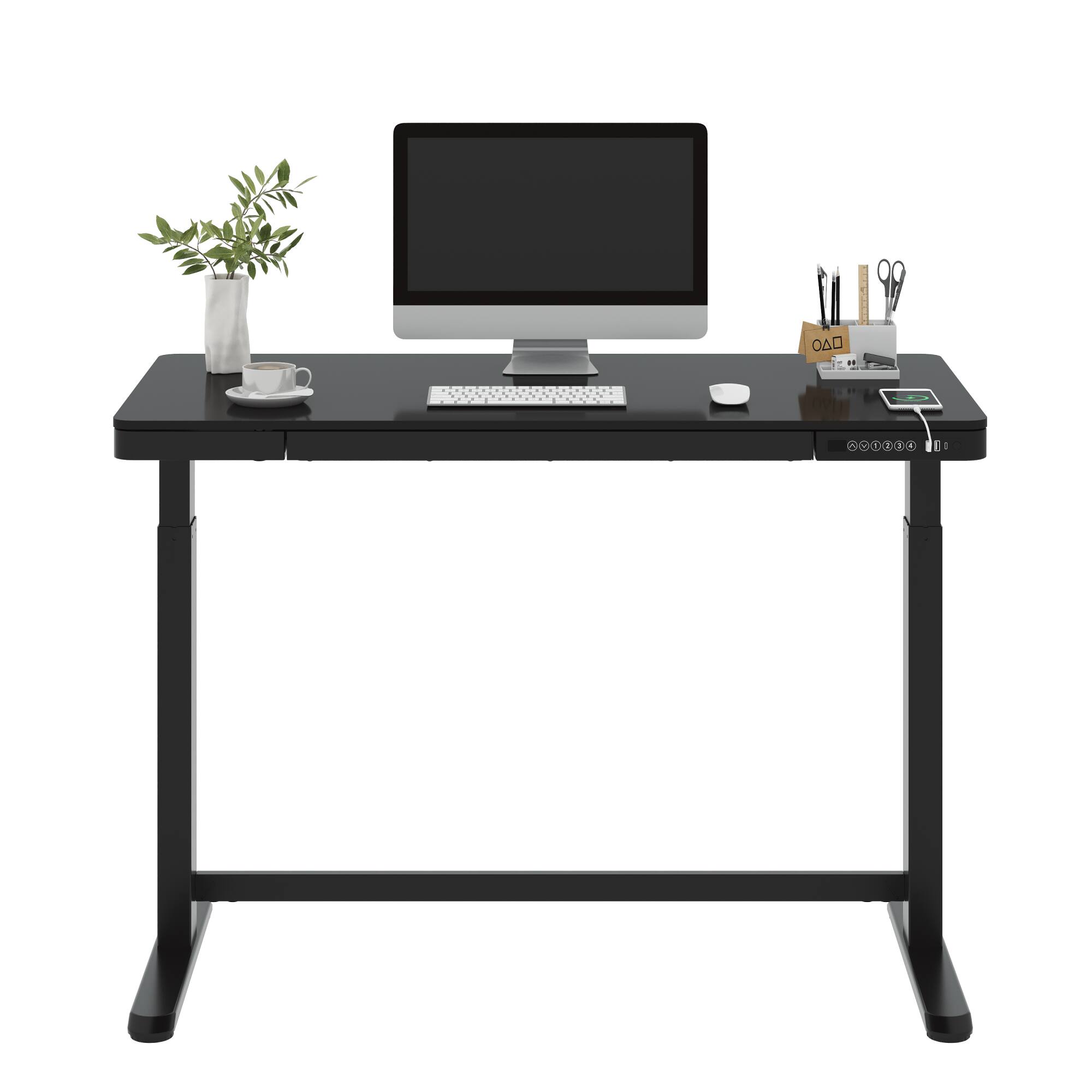 Alt View 6. FlexiSpot - FlexiSpot EW8 Electric 48"W Electric Height-Adjustable Standing Desk, Black - Black.
