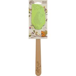 Talisman Designs - Laser Etched Beechwood Large Silicone Spatula, Woodland Collection, Set of 1 - Green