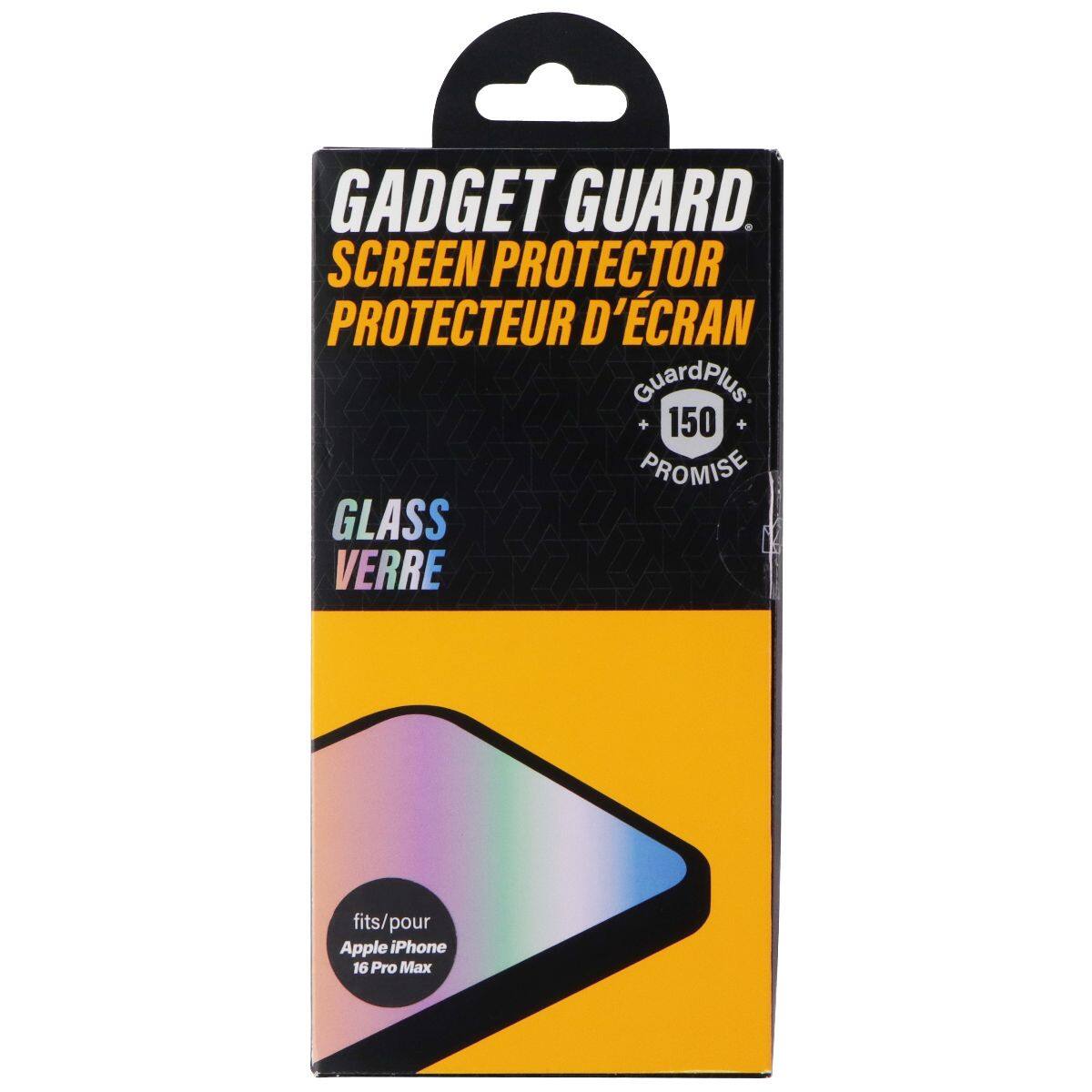 GADGET GUARD. SCREEN PROTECTOR PROTECTEUR D'ÉCRAN GuardPlus 150 PROMISE GLASS VERRE fits/pour Apple iPhone 16 Pro Max