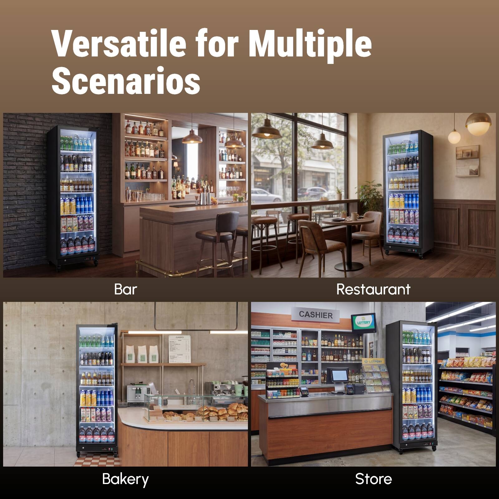 Versatile for Multiple Scenarios

Bar
Restaurant
Bakery
Store