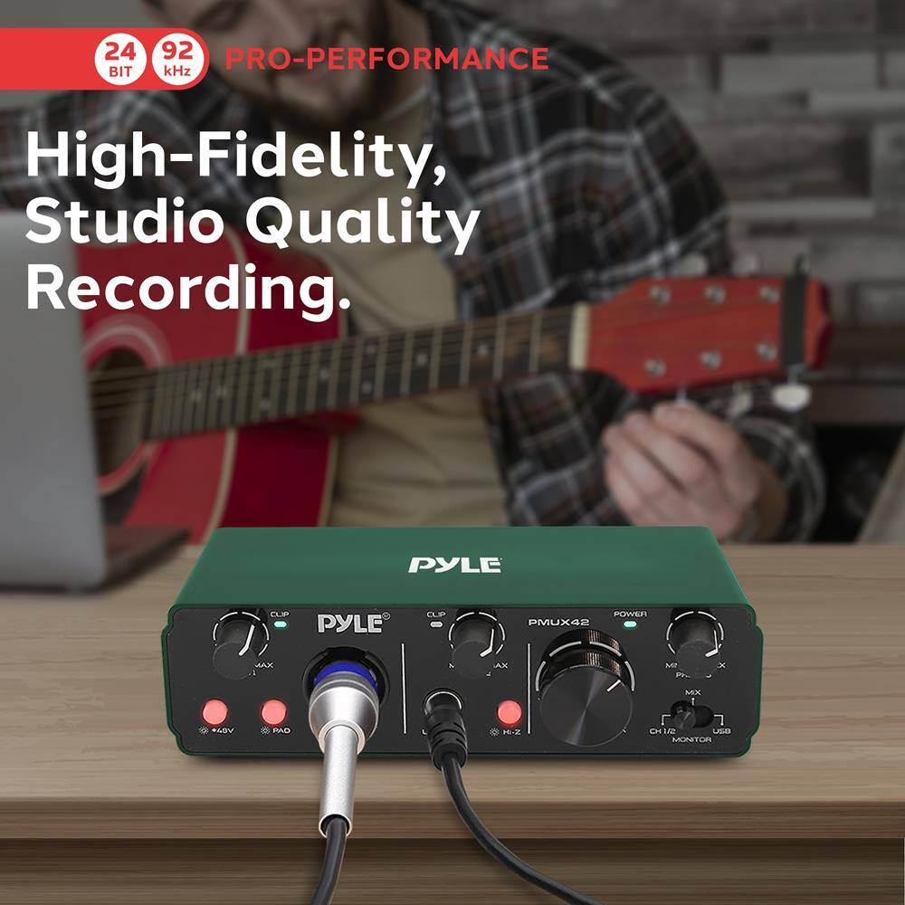 24 92 PRO-PERFORMANCE  
High-Fidelity, Studio Quality Recording.  
PYLE PMUX42