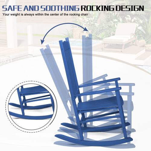 SAFE AND SOOTHING ROCKING DESIGN  
Your weight is always within the center of the rocking chair