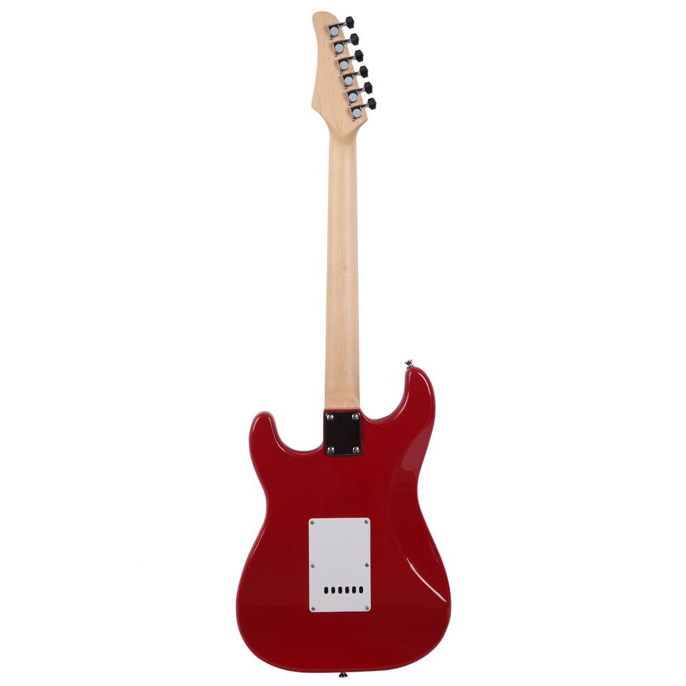 Back. Winado - 39 Inch Full Size  ST Maple Red Right Handed Electric Guitar w/ Portable Bag for Gift.
