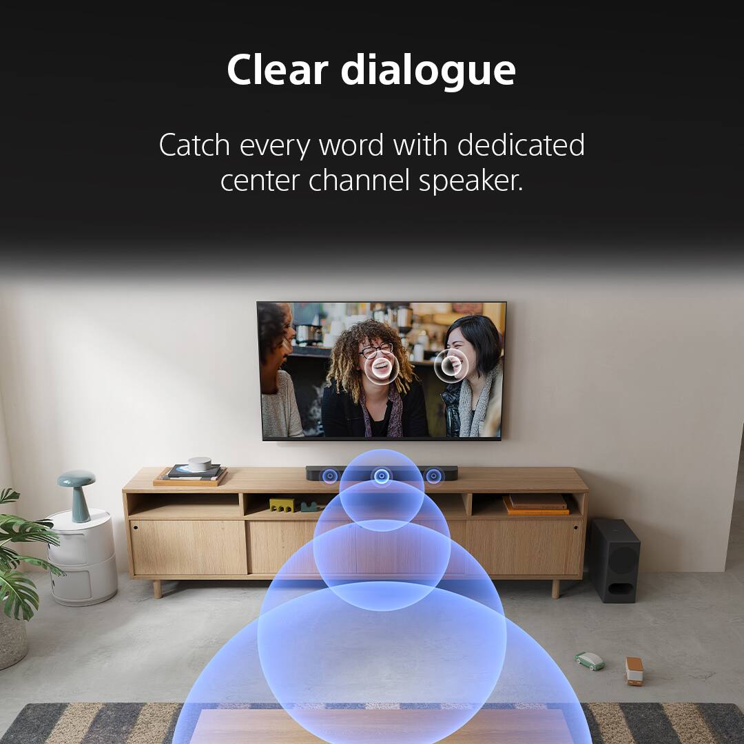 Clear dialogue  
Catch every word with dedicated center channel speaker.