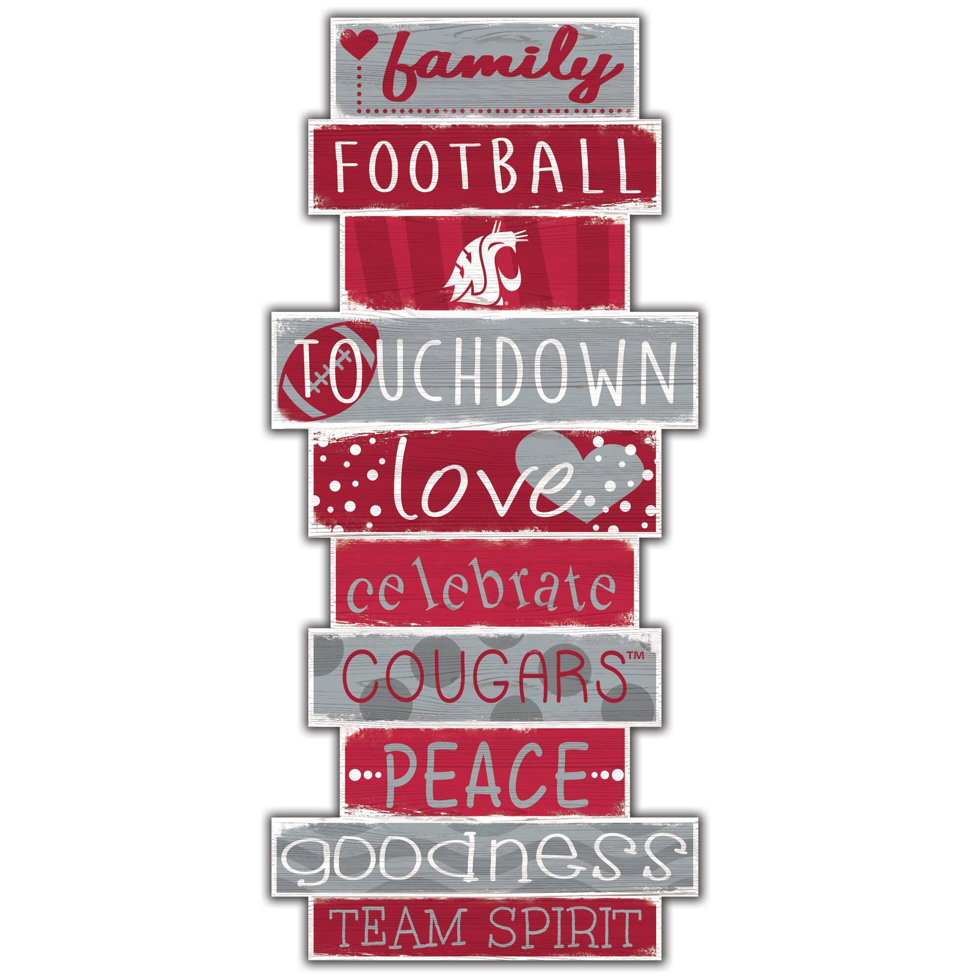 Washington State Cougars 5'' x 24'' Celebrations Stack Sign