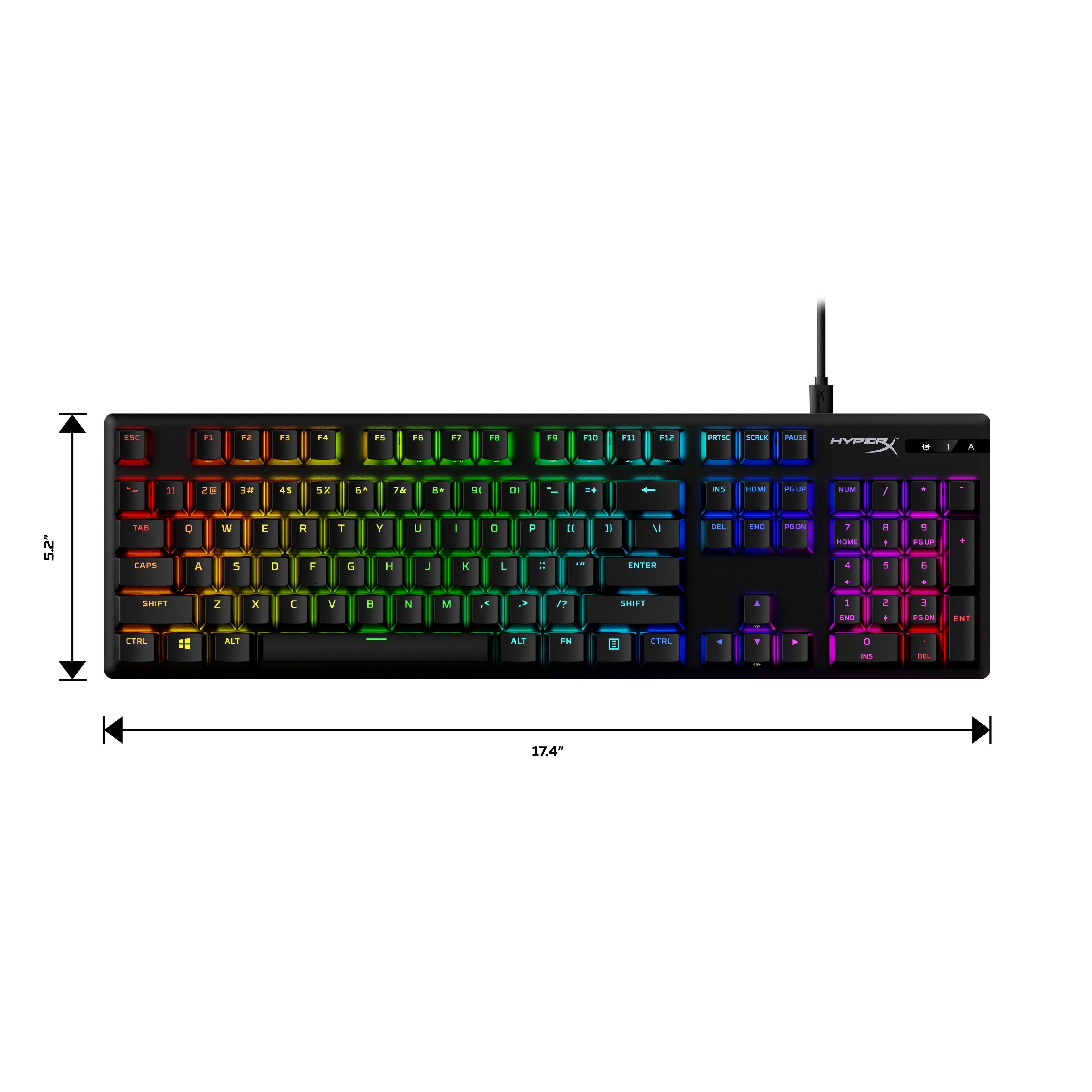 Alt View 14. HyperX - Alloy Origins Wired Mechanical Aqua Tactile Switch Gaming Keyboard with RGB Back Lighting - Black.