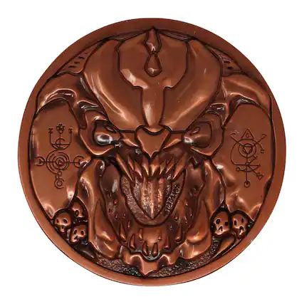 Front. Fanattik - DOOM Limited Edition Medallion | Pinky - Brown.