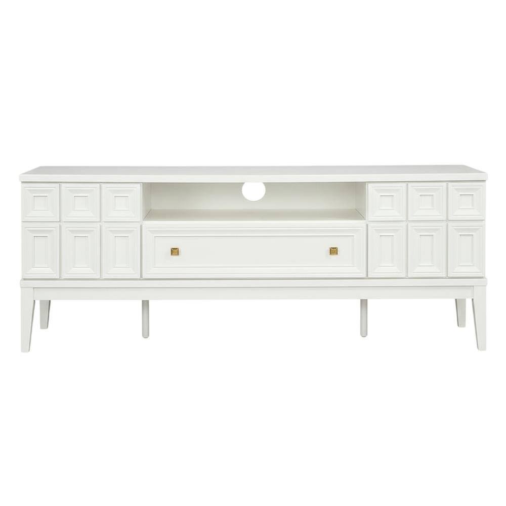 Back. FurniFact - Black TV Stand with Engineered Wood Construction for Living Room Storage - Black.