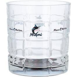 The Memory Company - Miami Marlins 10oz. Team Bottoms Up Squared Rocks Glass - Multicolor