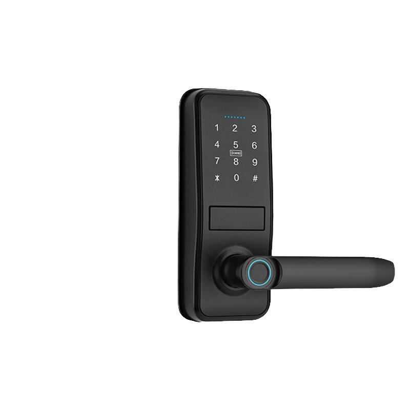 Front. Cluzine - Smart Lever Lock,One-Grip Fingerprint,Password,TTLock/TUYA,For Home,Wood Door.