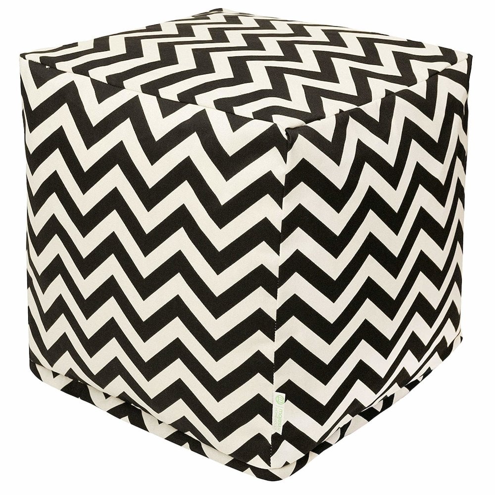 Majestic Home - Cube Pouf Chevron - Black