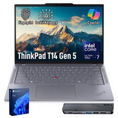 A Fingerprint Backlit Keyboard Copilot ThinkPad T14 Gen 5 intel CORE ULTRA 155U 7
Windows 11 Pro
ThinkPad T-HUB