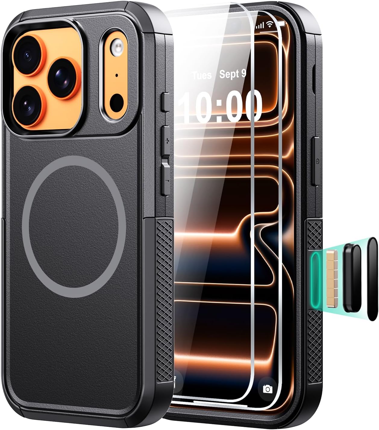 FINEAK - iPhone 17 Pro Max MagSafe Case-Heavy Duty Protection with Camera Control - Black