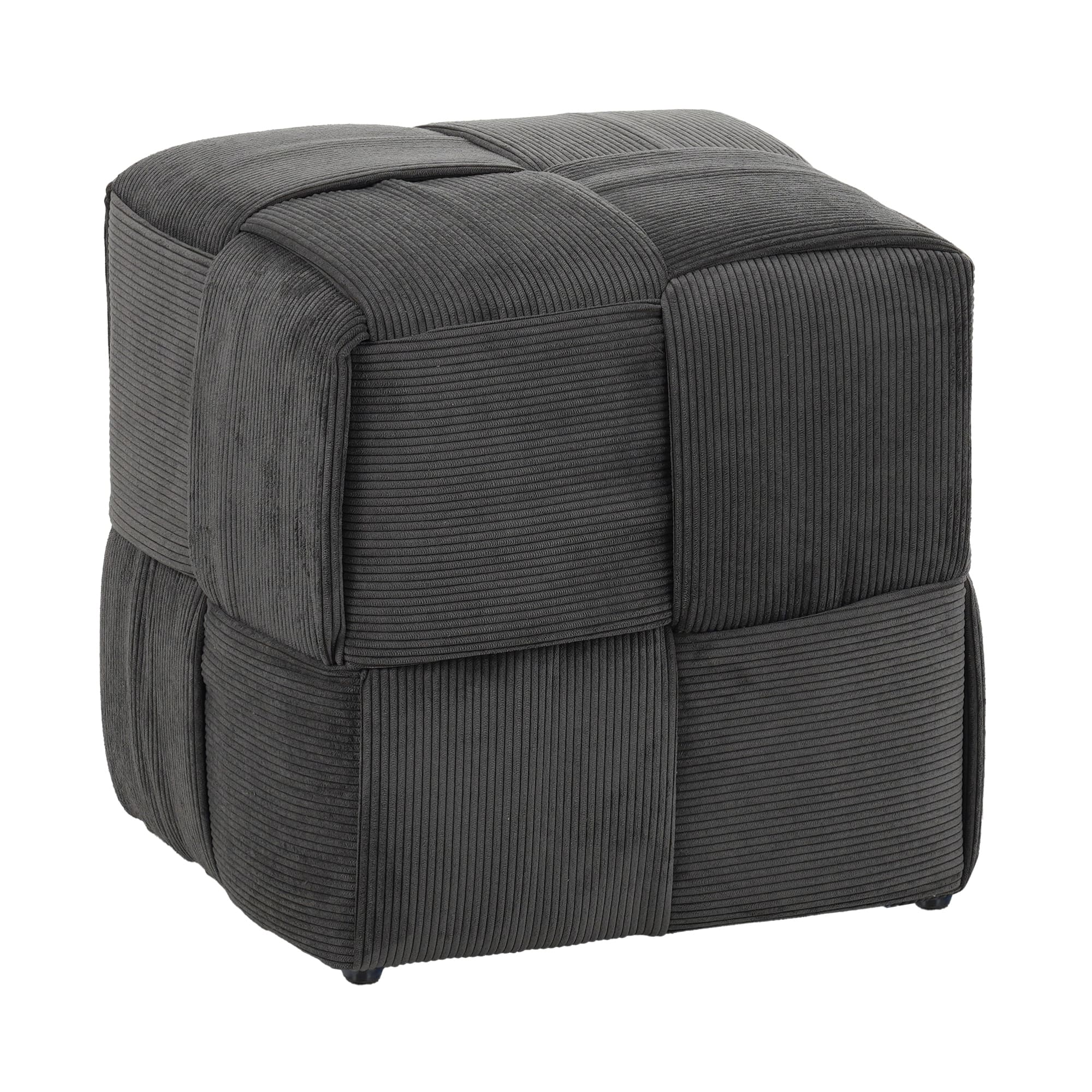 GOODSILO - Square Corduroy Ottoman Foot Rest with Soft Comfort Padding and Sturdy Frame for Versatile Home Use - Gray