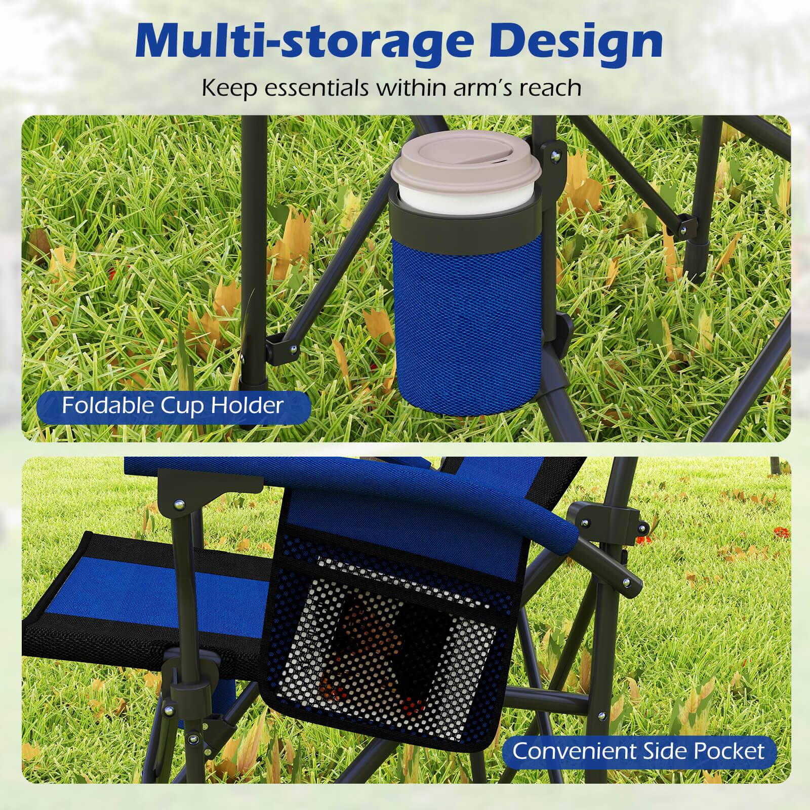 Multi-storage Design  
Keep essentials within arm's reach  

Foldable Cup Holder  

Convenient Side Pocket